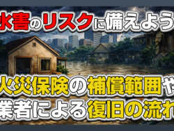 水害のリスクに備えよう！火災保険の補償範囲や業者による復旧の流れ