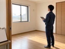 窓を閉めた空室の状態を落ち着いて再確認するイメージ