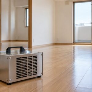 空室で使用前の脱臭機器を準備したイメージ